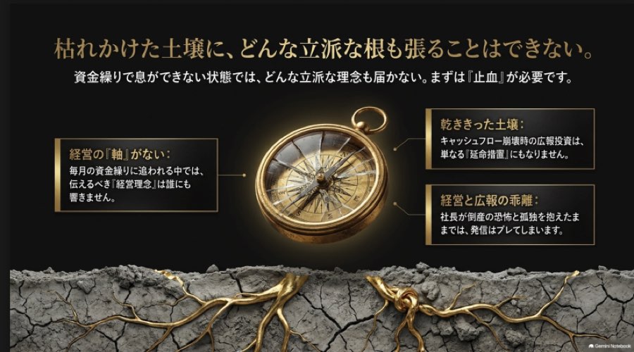 経営の軸がない／乾ききった土壌／経営と広報の乖離
